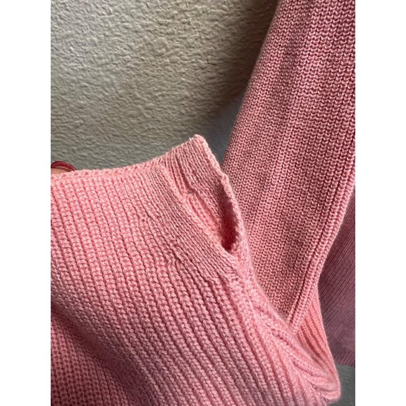J. Jill Womens Pink Ribbed V-Neck Sweater XL Cotton/Nylon/Viscose Blend - Picture 5 of 6